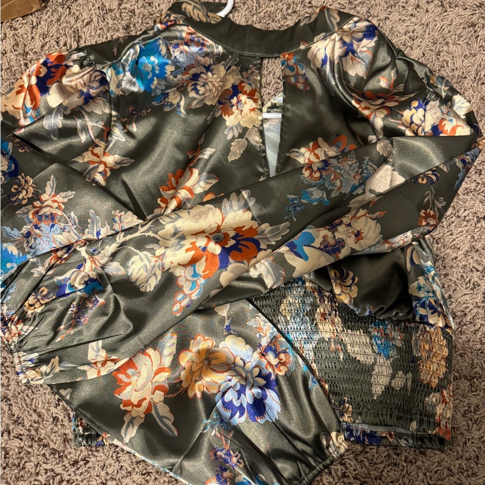 Floral Satin Blouse